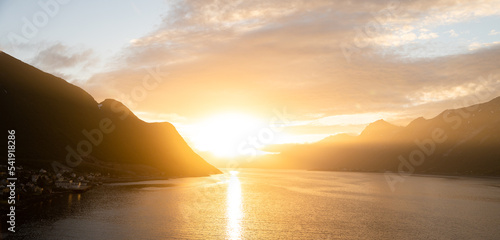 Midnight Sun Fjord, Norway photo