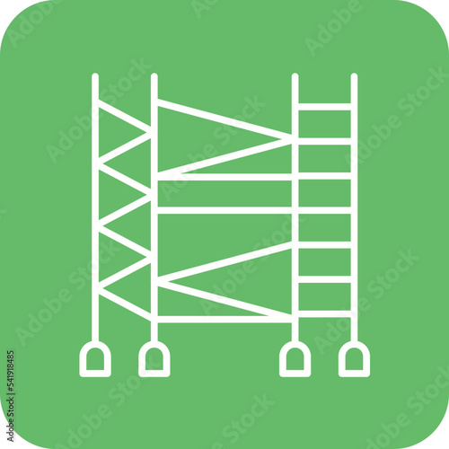 Scaffolding Line Round Corner Background Icon