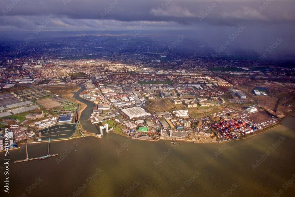 Naklejka premium Luftaufnahme London und Themse