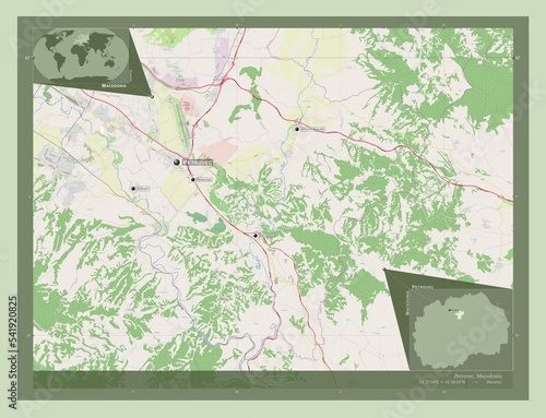 Petrovec, Macedonia. OSM. Labelled points of cities photo