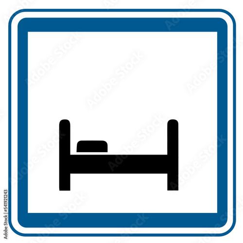 Explanatory road signs. Hotel. Traffic signs.