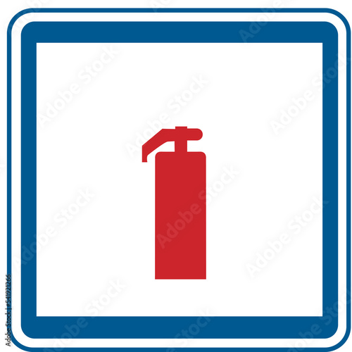 Explanatory road signs. Fire extinguisher. Traffic signs.