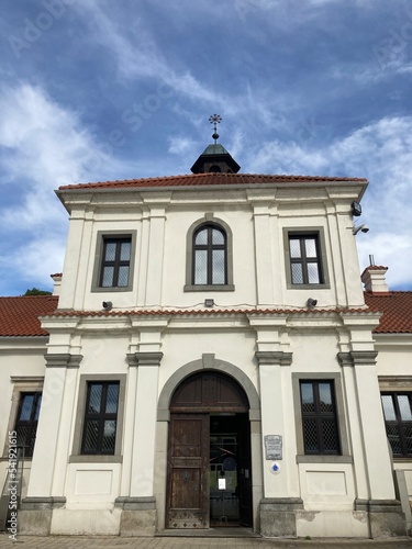 Baroque style old Pazaislis monastery near Kaunas, Lithuania with summer clouds