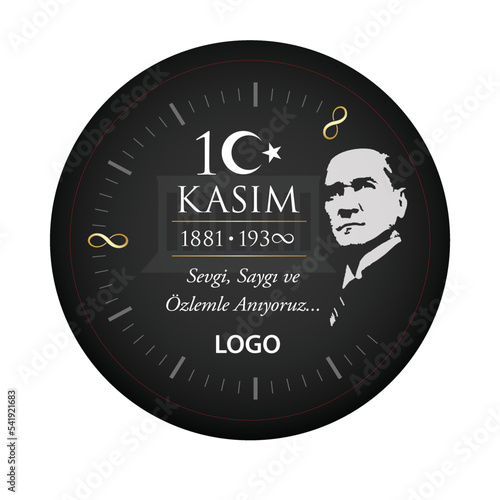 November 10, Ataturk Memorial Day illustration print ready sticker design 20 cm