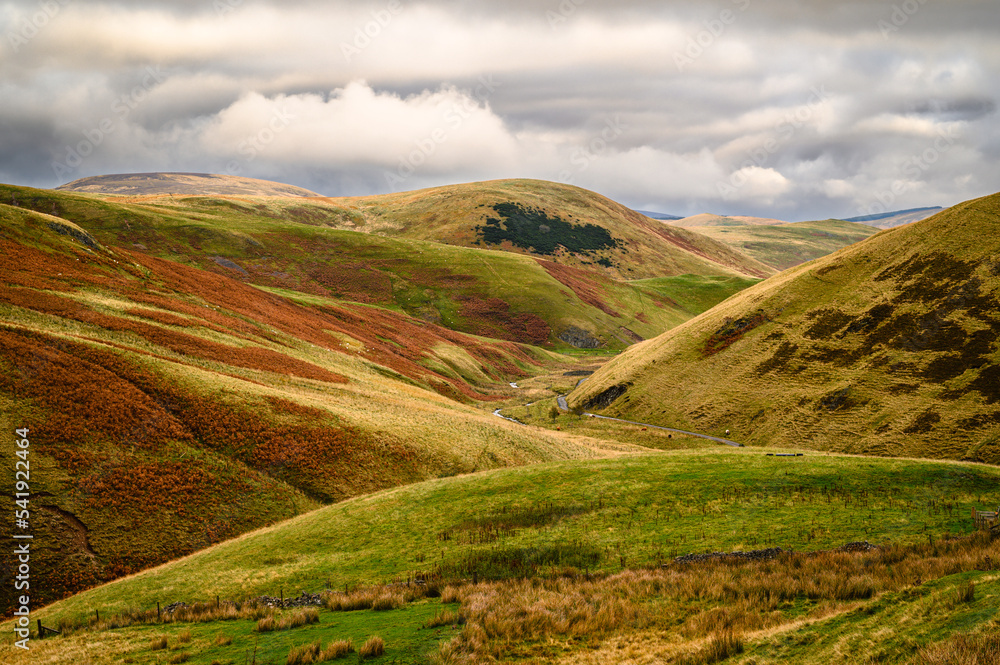 Autumn in Upper Coquetdale, the remote valley is located in the Cheviot Hills close to the Scottish Border in Northumberland National Park
