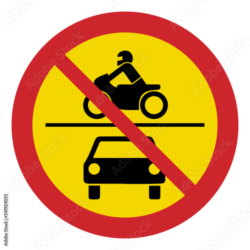 Prohibited road signs. No traffic except bicycles and mopeds of class 2. Traffic signs.