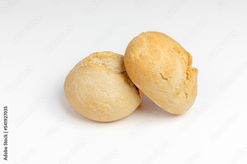 Breakfast bread rolls isolated on white background Breakfast bread rolls isolated on white background