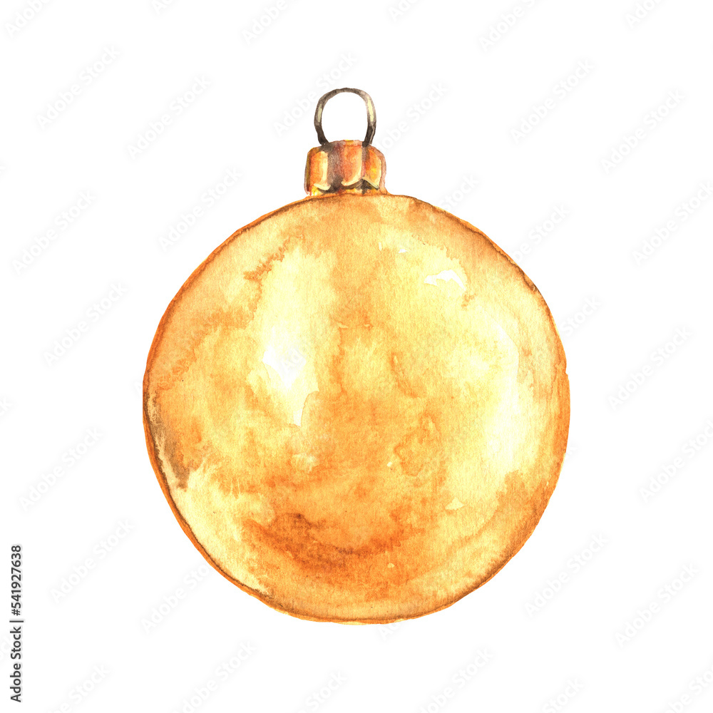 Fototapeta premium Christmas Ball Watercolor Illustration