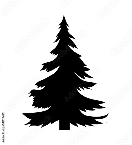 Black christmas trees. Vector object for creating pattern, wallpapers, and decorations.