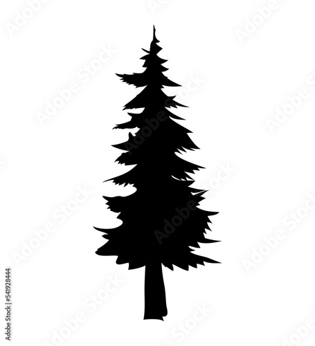 Black christmas trees. Vector object for creating pattern, wallpapers, and decorations.