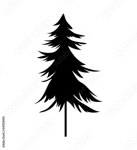 Black christmas trees. Vector object for creating pattern, wallpapers, and decorations.