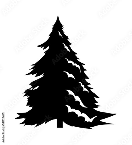 Black christmas trees. Vector object for creating pattern, wallpapers, and decorations.