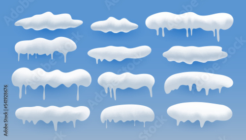 pack of winter snowfall caps ornaments for christmas design