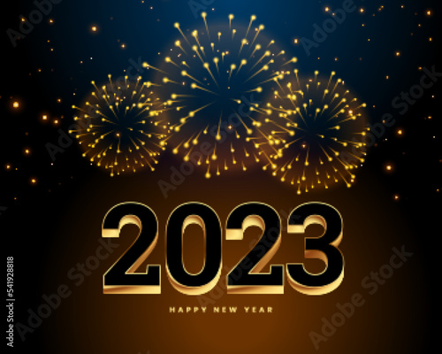 3d 2023 lettering for new year celebration poster with firework