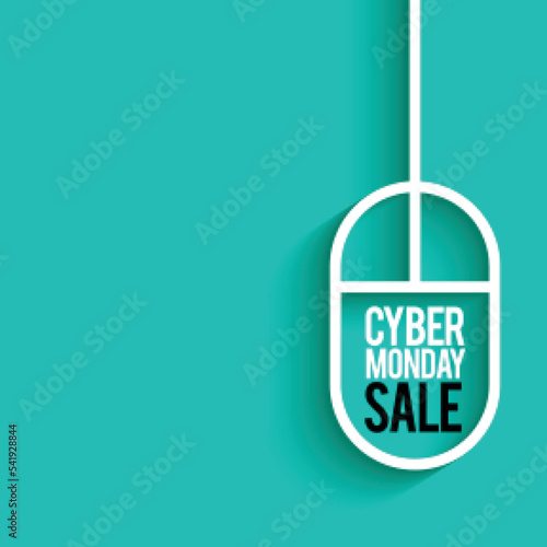 Cyber monday sale mouse on blue background