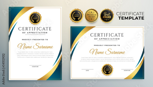 professional multipurepose certificate template set of two