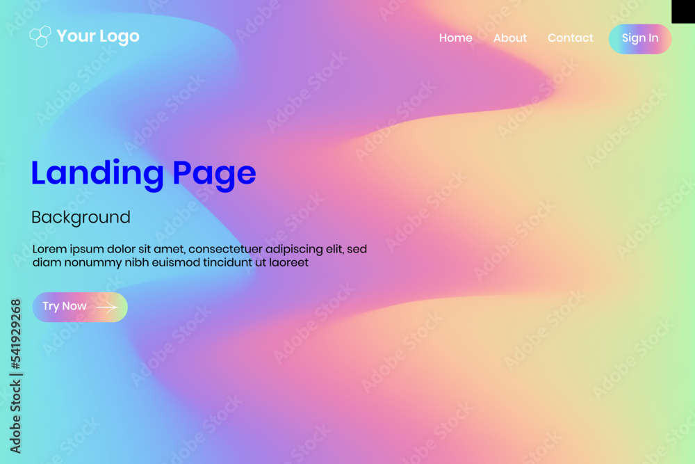 Abstract fluid wave background gradient effect design. Website landing page, homepage template. Vector eps 10 Abstract fluid wave background gradient effect design. Website landing page, homepage template. Vector eps 10