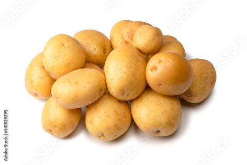 A group of fresh tasty potato isolated on white background.