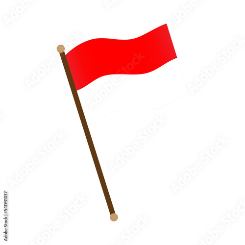 indonesia flags with pole icon vector illustration