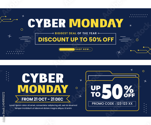 Cyber Monday banner ads design template