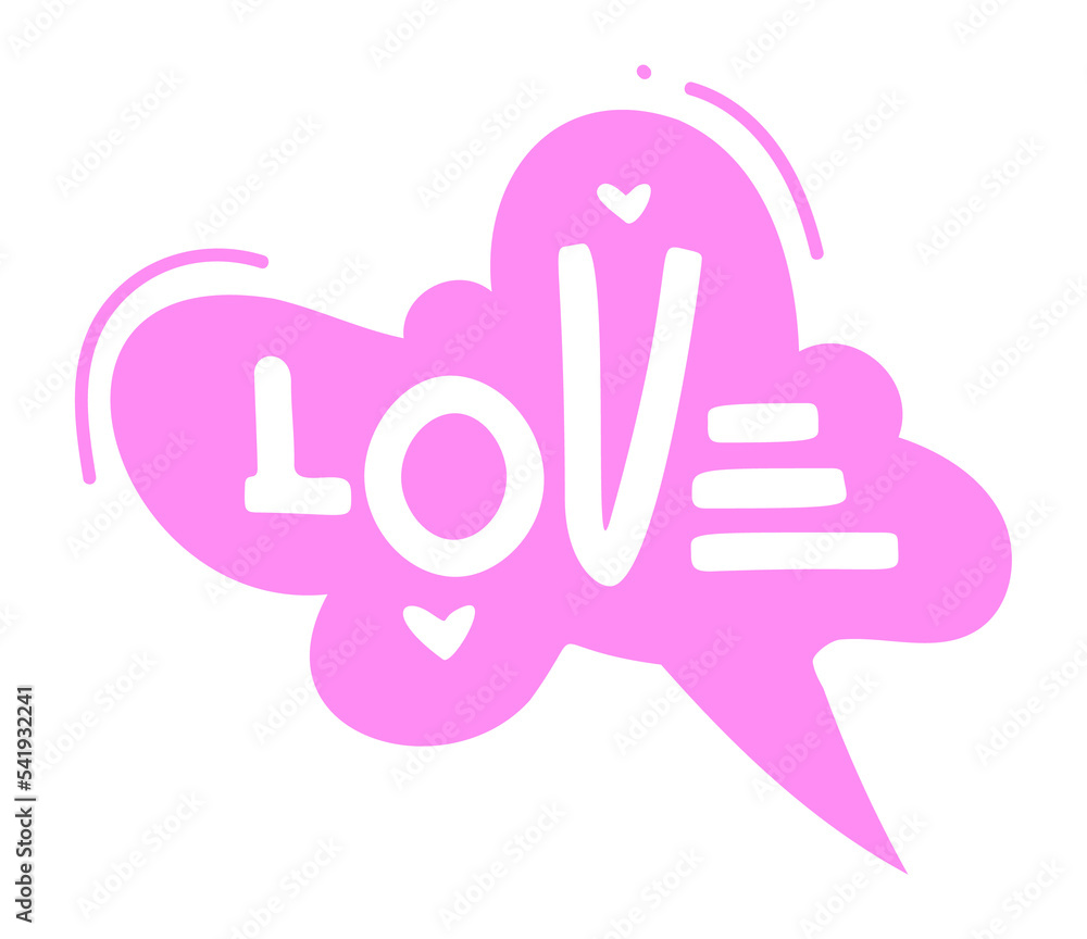 Love message sticker. Comic style speech bubble Love message sticker. Comic style speech bubble