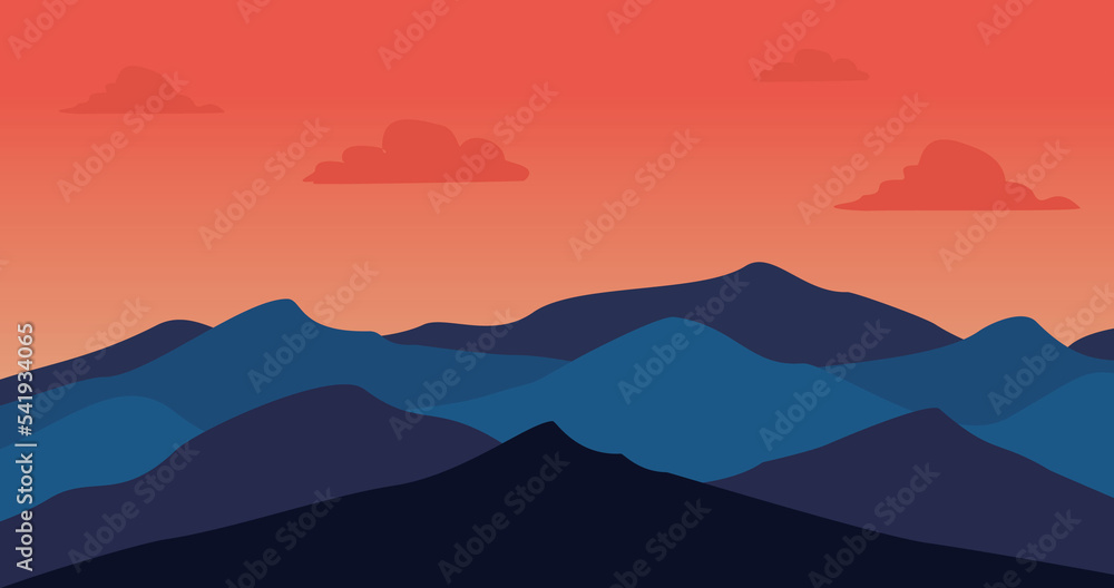 blue pink gradient mountain nature background