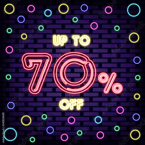 Up to 70  off  sale Neon Sign Vector. Bright signboard. Night bright advertising. Isolated on black background. Vector Illustration