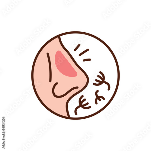 Allergy color line icon. Pictogram for web page