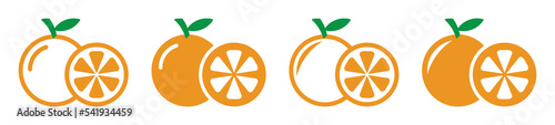 Orange fruit icon. Mandarin orange icon, vector illustration