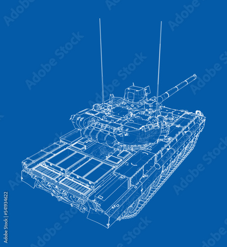 Tank. Vector rendering of 3d