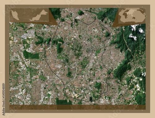 Kuala Lumpur, Malaysia. Low-res satellite. Major cities