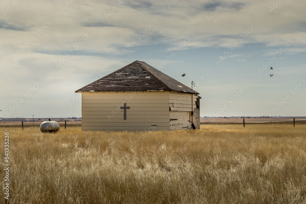 Relics still stand of ghost town Travers Alberta Canada