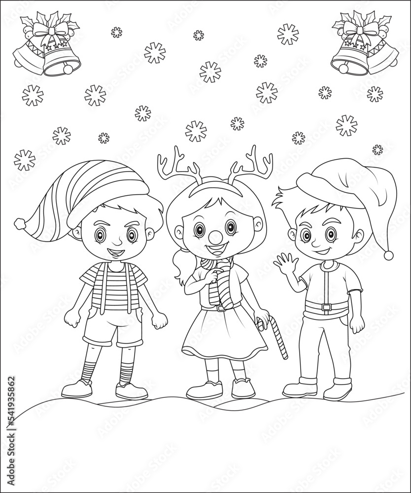 funny Christmas coloring page for kids , Christmas coloring book cover 