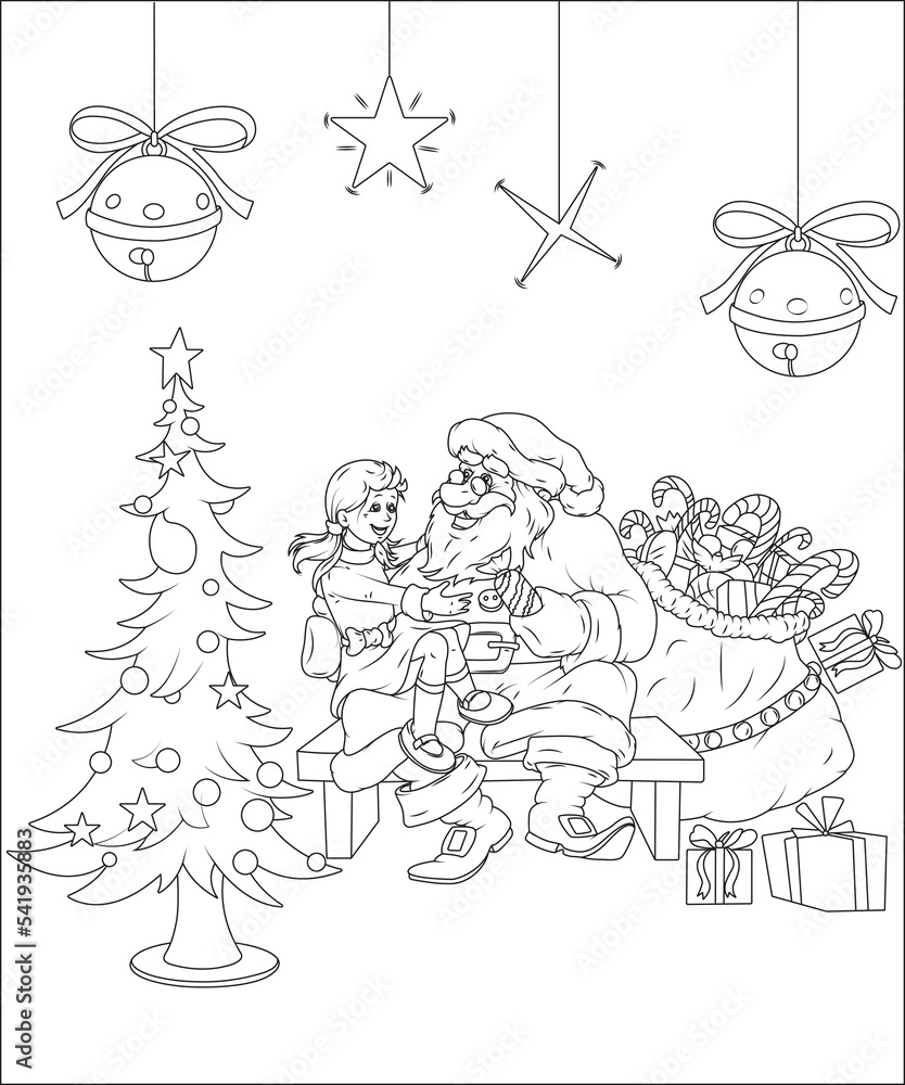 funny Christmas coloring page for kids , Christmas coloring book cover