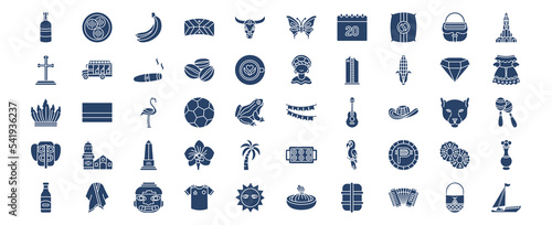 
Collection of icons related to Colombia, including icons like Arepa, Cigar and more. vector illustrations, Pixel Perfect set
