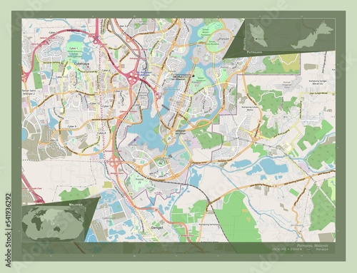 Putrajaya, Malaysia. OSM. Labelled points of cities