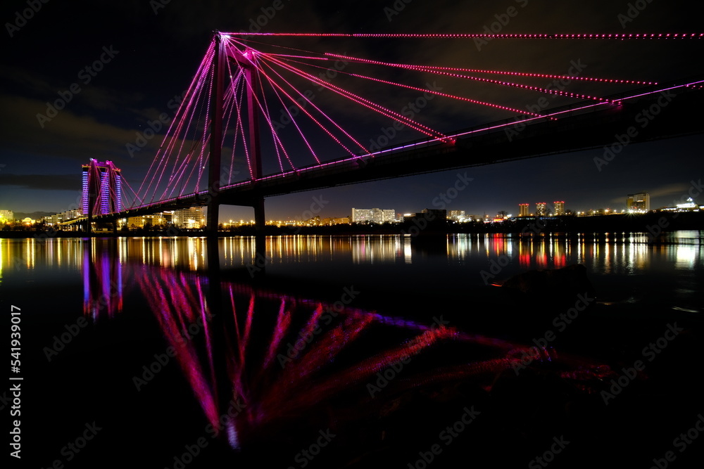Obraz premium Bridge in the city with lighting