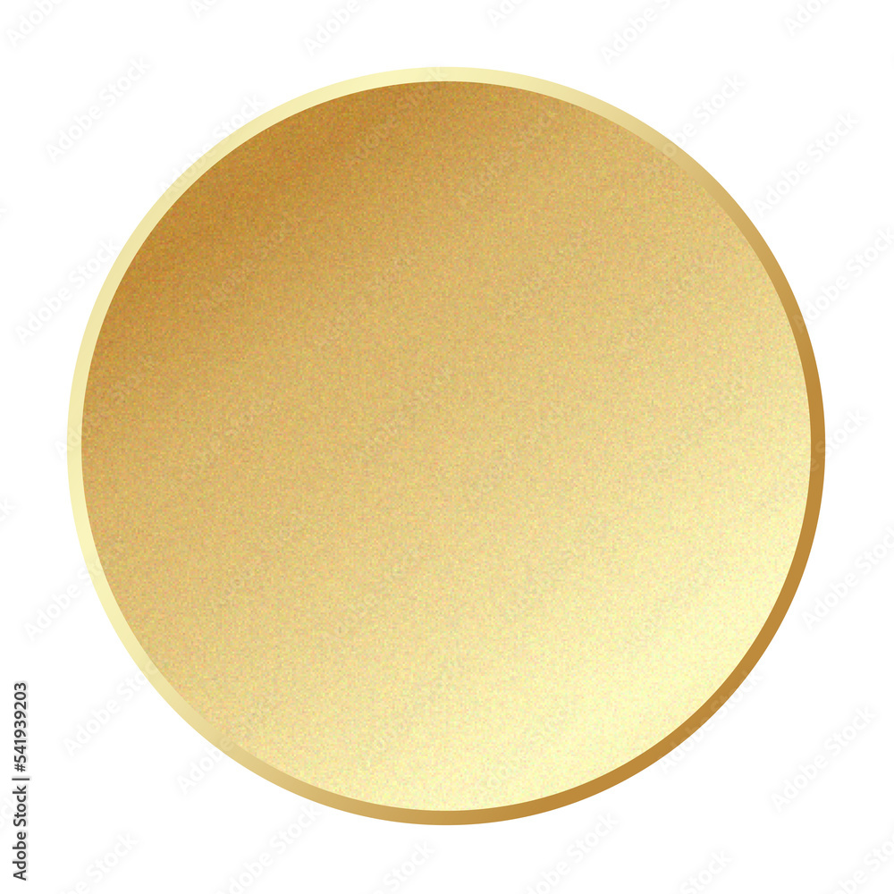 Gold circle, Realistic metal button