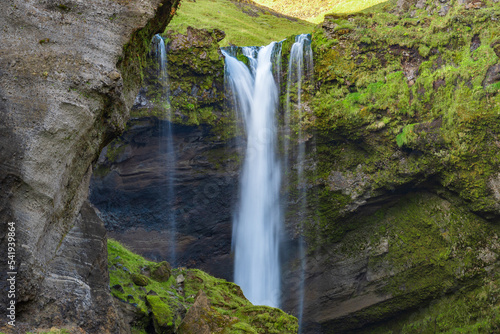 Landscape of Kvernufoss Waterfall (Iceland)