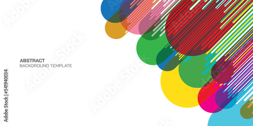 Abstract illustration of meteor vivid colors blending geometric punchy vector on white background with blank space.