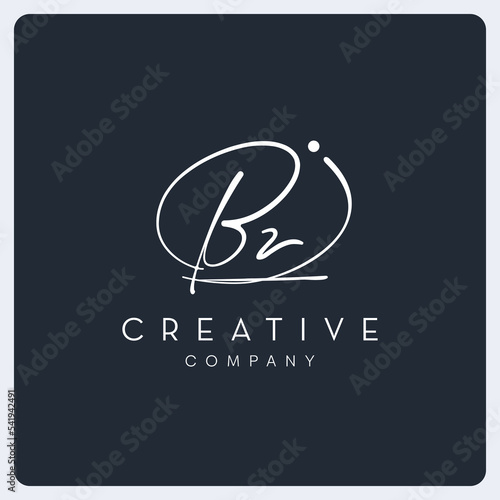 Signature BZ logo design, signature letter creative logo for business, company and etc. photo