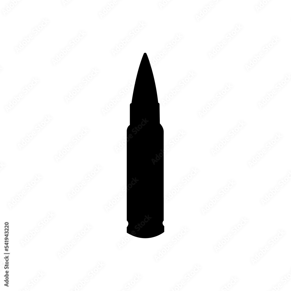 Single bullet icon vector isolated on white background Single bullet icon vector isolated on white background