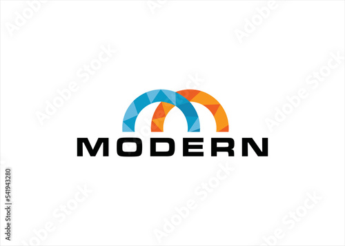 m logo design colorful