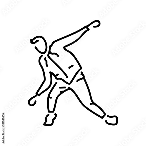 Man dancing hip hop color line icon. Contemporary dance.