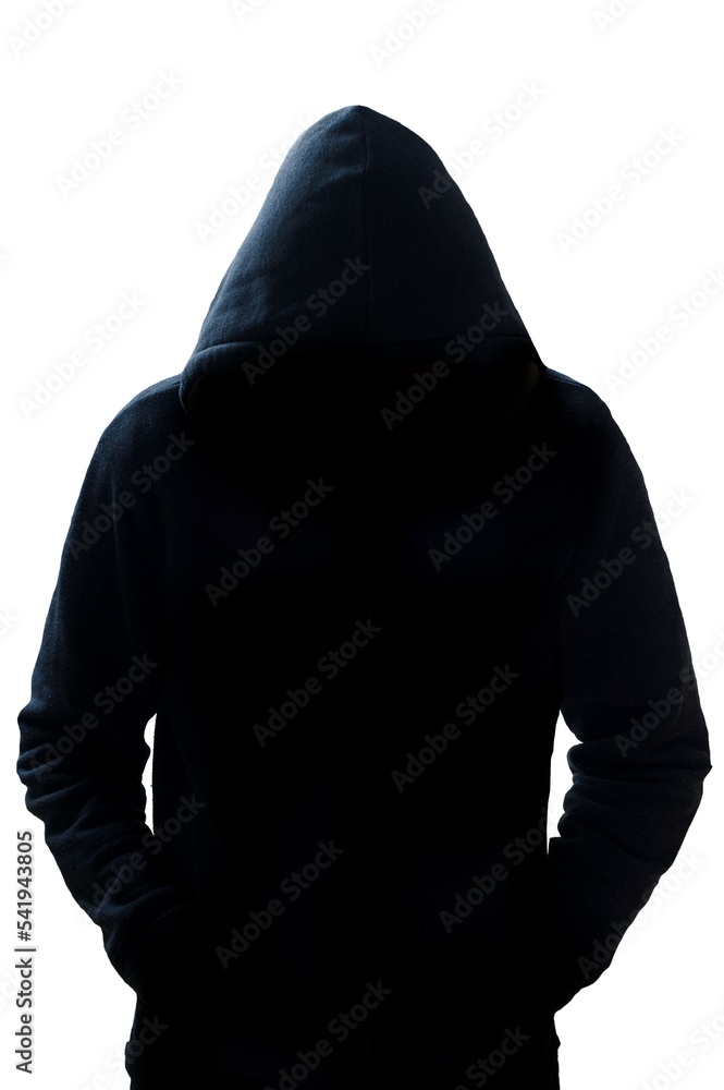 man with a hoodie, isolated