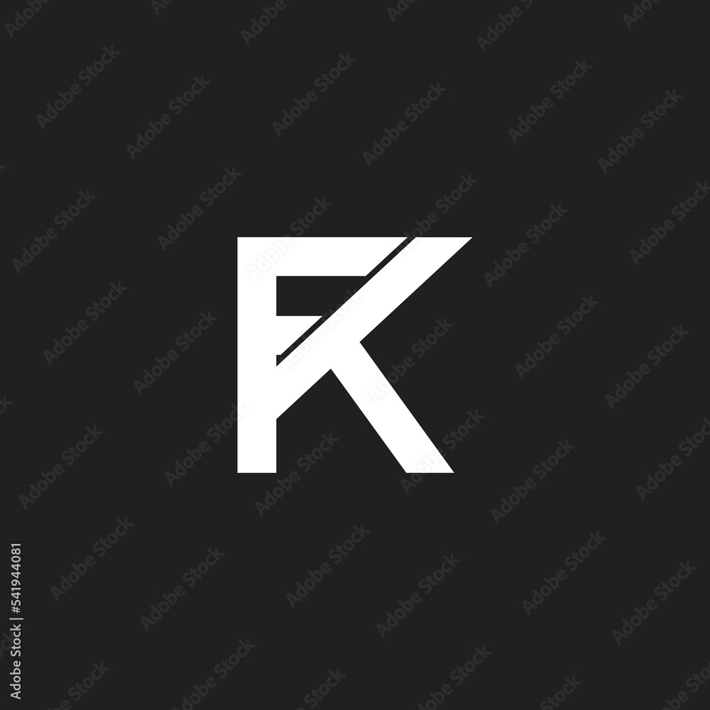 letter fk simple geometric clean logo vector letter fk simple geometric clean logo vector