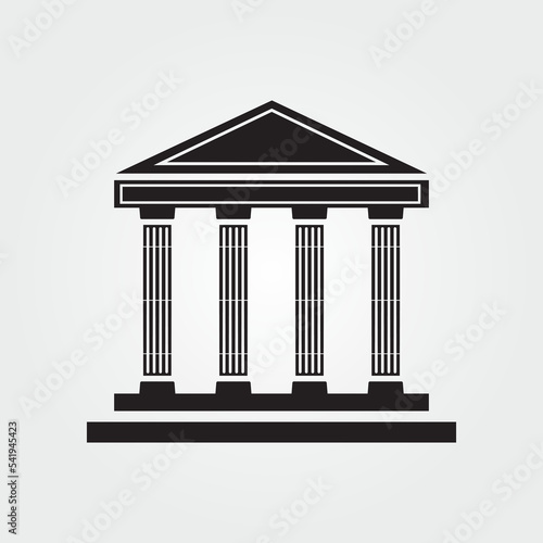A Roman temple symbol vector illustration silhouette