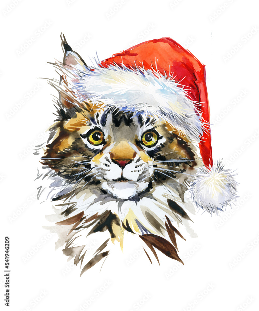 Happy new year 2023, Chinese new year, Year of the cat, Happy lunar new year 2023, watercolor Cat Illustration Happy new year 2023, Chinese new year, Year of the cat, Happy lunar new year 2023, watercolor Cat Illustration