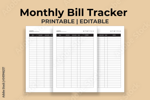 Monthly Bill Tracker 