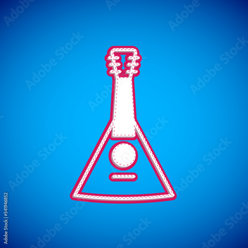 White Musical instrument balalaika icon isolated on blue background. Vector